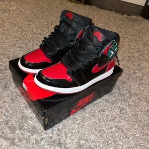 Nike Kids Black and Red High-Top Sneakers